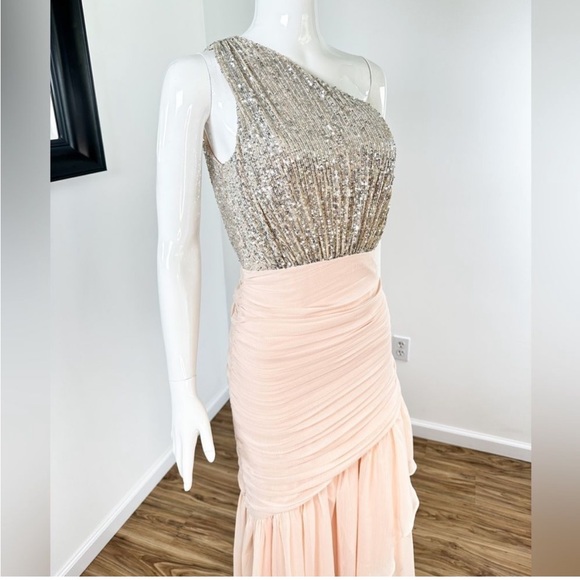 New Ramy Brook Cecilia Sequence Draped Gown - Picture 6 of 8